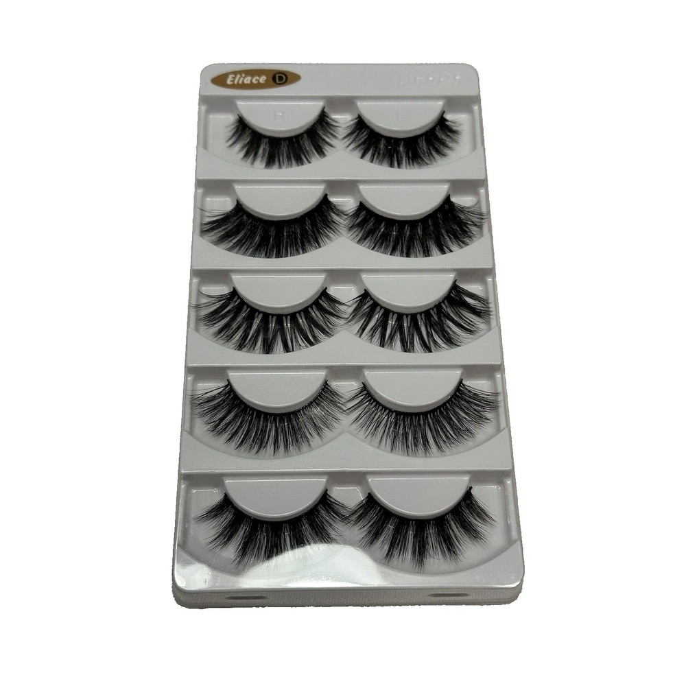 ELIACE‎ 6D false eyelash mink lashes 5 different pairs glue not included D